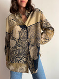 Camicia di seta paisley beige