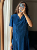 Abito di velluto blu