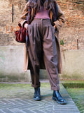 Pantaloni tripla pince marroni