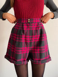 Pantaloncino tartan grigio e fuxia