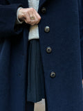 Cappotto scampanato blu