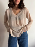 Maglione squadrato beige rosato