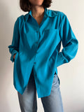 PRE ORDINE • Camicia cupro turchese