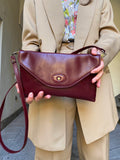 Borsa bordeaux con tracolla