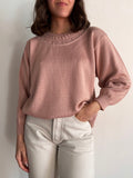 Maglione rosa con perline