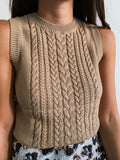 Gilet beige intrecciato