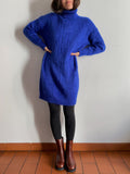 Maglione mohair dress blu-viola