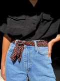 Foulard ascot di seta paisley blu multicolor