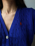 Cardigan Ralph Lauren intrecciato bluette