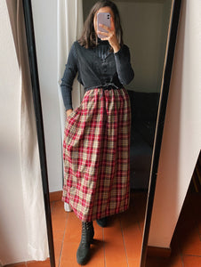 Abito velluto e tartan