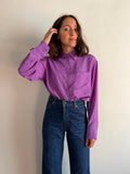 Camicia sartoriale pura seta violetta