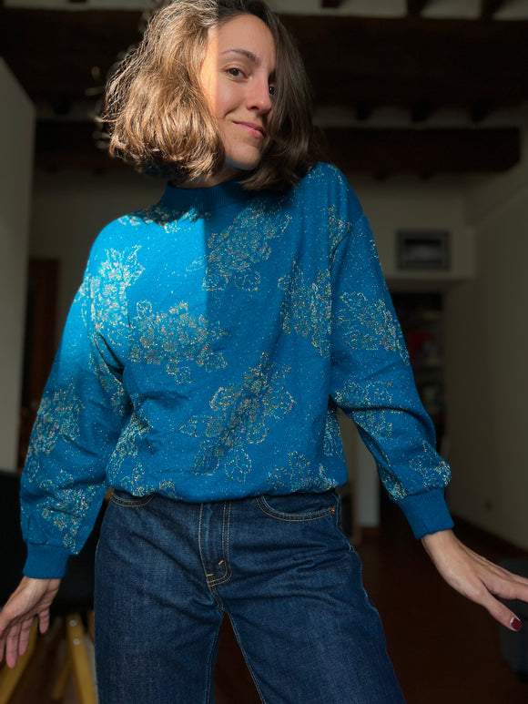 Maglione ottanio luccicante