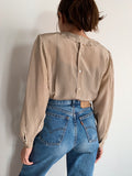 Camicia di seta a righe con colletto
