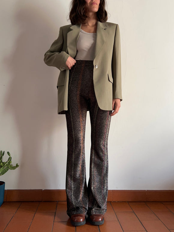 PRE ORDINE • Pantalone a zampa luccicante multicolor