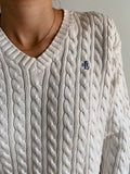 Maglione bianco Ralph Lauren intrecciato di cotone