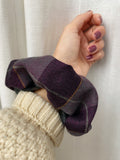 Scrunchie di lana tartan viola