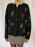 Cardigan nero alberelli