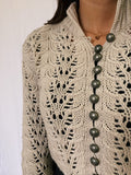 Cardigan panna traforato