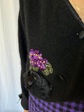 Cardigan nero con ricami