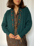 Cardigan ottanio con ricami