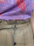 Pantaloni di pelle a vita alta