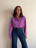 Camicia sartoriale pura seta violetta