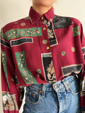 Camicia bordeaux a fantasia