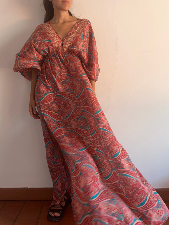 Kimono dress corallo