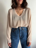 Maglione squadrato beige rosato