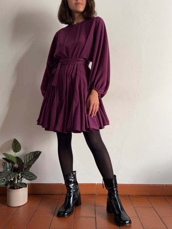 PRE ORDINE • Abito con cintura violetto