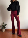 PRE ORDINE • Pantalone a zampa bordeaux lurex