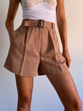 Pantaloncino stock Benetton marroncino con cintura