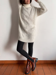 Maglione mohair dress bianco