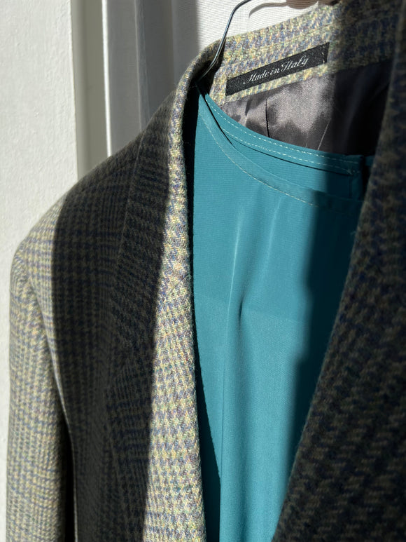 Blazer pied de poule azzurro