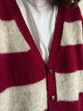 Cardigan a righe bordeaux