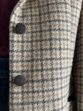 Blazer pied de poule con dettagli in velluto