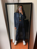 Completo blu di lana
