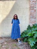 Abito in cotone stampato blu