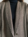Blazer lungo marrone spigato