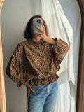 Camicia Gilbi marrone a fiorellini