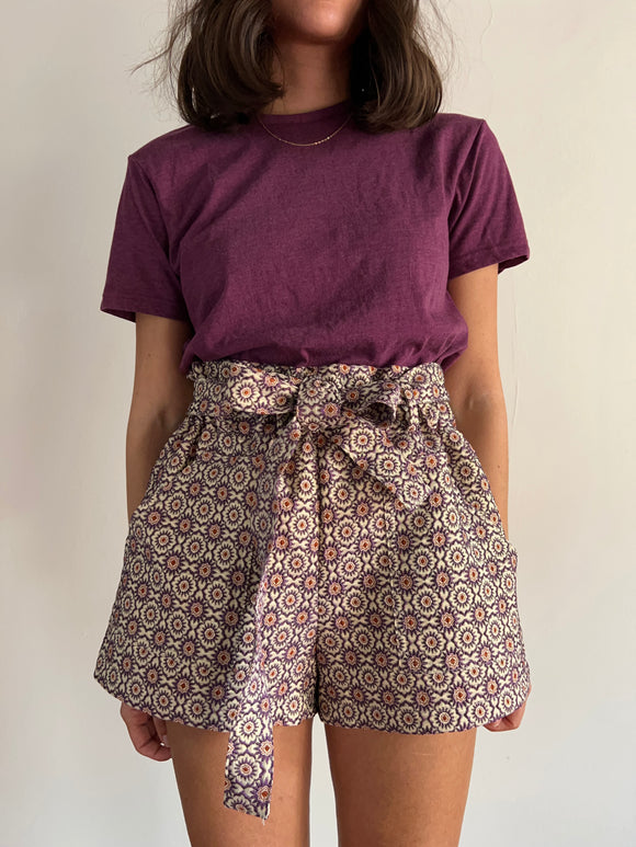 Pantaloncino jacquard lilla