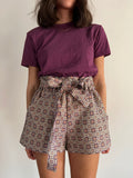 Pantaloncino jacquard lilla