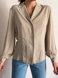 Camicia di seta grigio perla