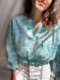 Camicia Gilbi azzurra a fiori