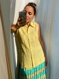 Camicia di lino giallo limone