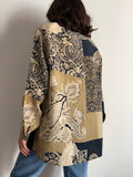 Camicia di seta paisley beige