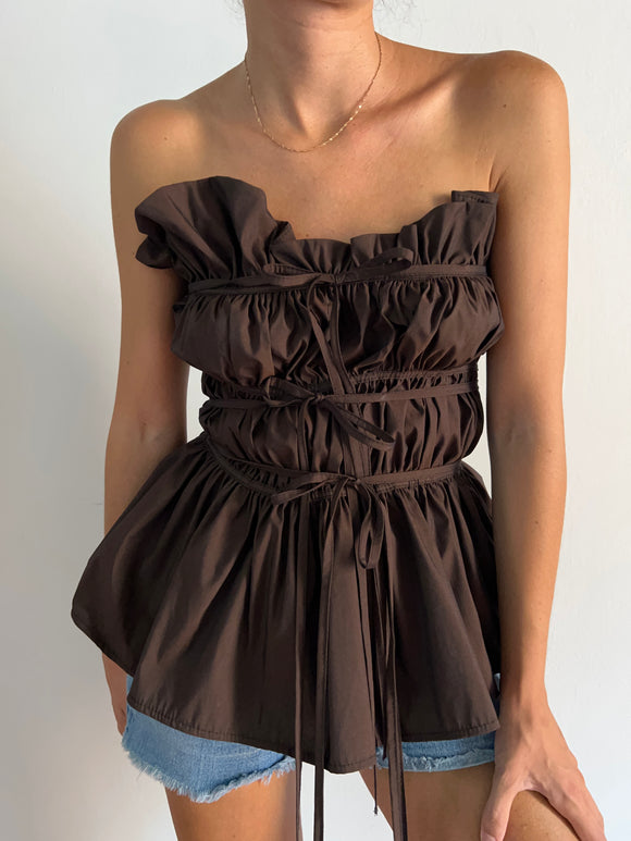 Top handmade marrone