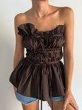 Top handmade marrone