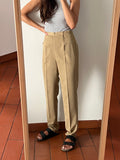 Pantalone beige viscosa