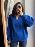 Maglione fatto a mano bluette